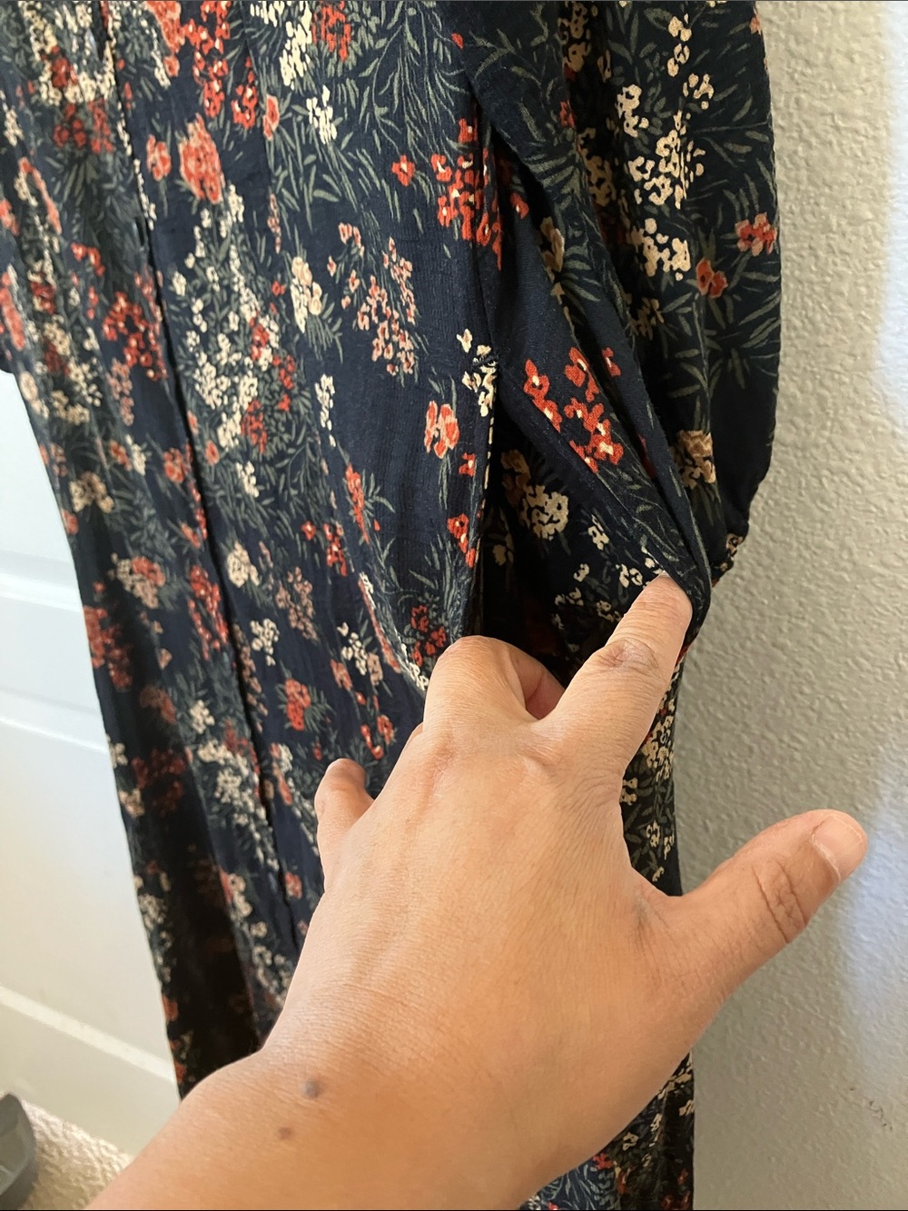 Toad &Co Manzana Button Up Organic Cotton Black Floral Midi Dress Size M - Picture 11 of 11